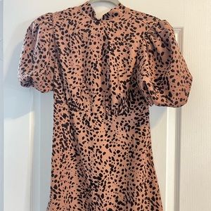 Missguided Dalmatian Print high neck puff sleeve dress